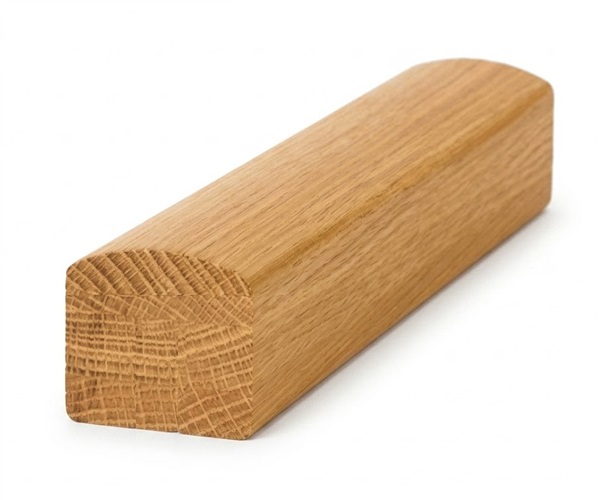 Ungrooved White Oak Sleek Handrail For Bracket Glass